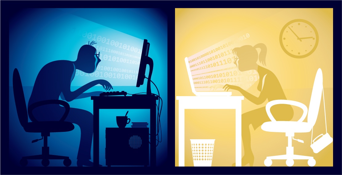 Person working on a computer