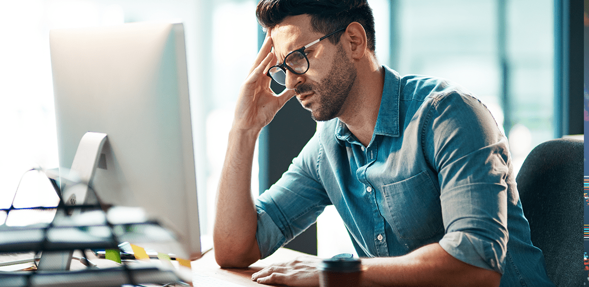 Frustrated office worker