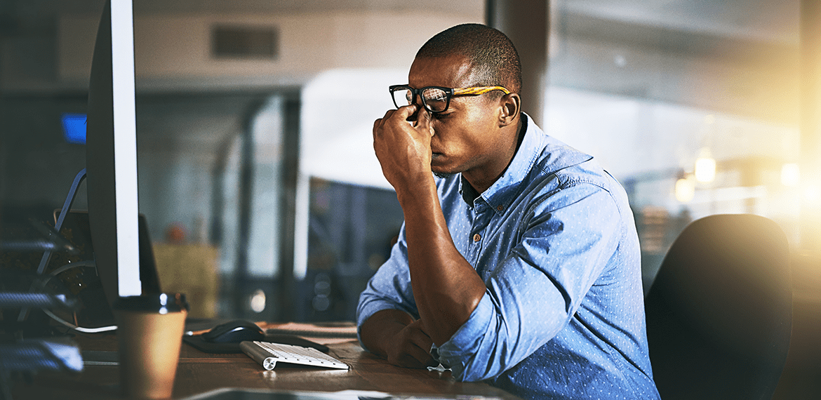 Frustrated office worker