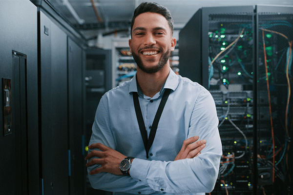 Happy IT worker