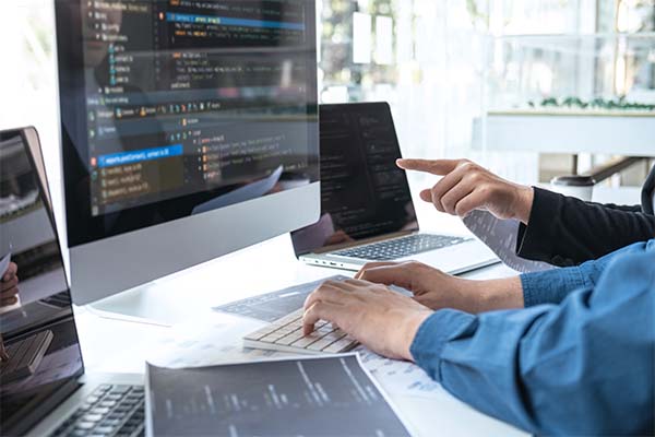 Person typing on a computer