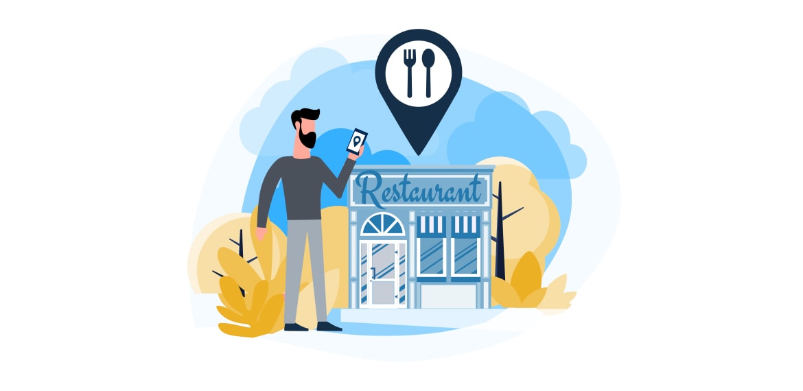 Man using a Managed Service to place a mobile food order