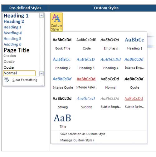 adding onetastic custom styles