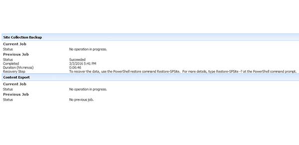 site colletion backup
