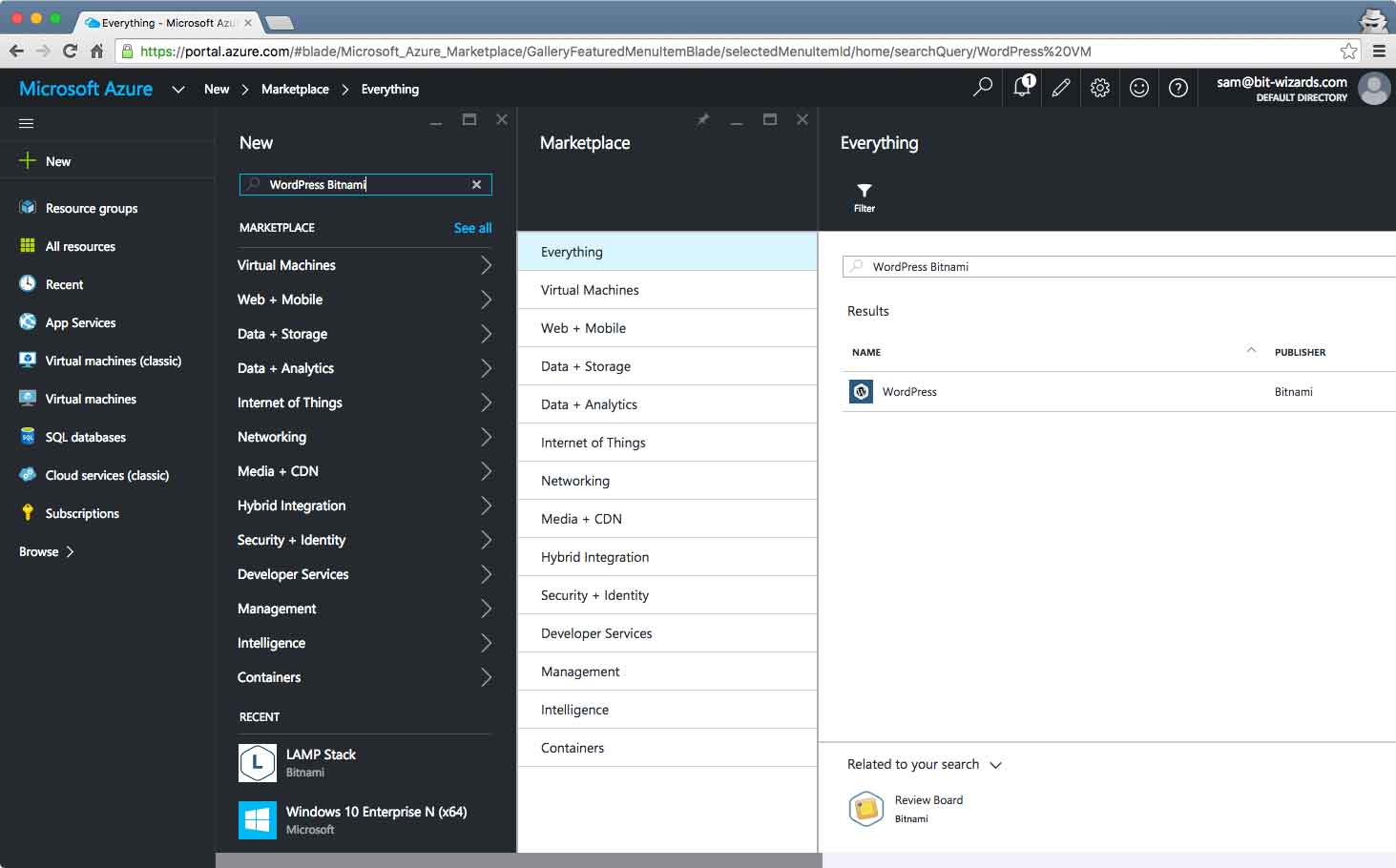 WordPress Bitnami Search Box