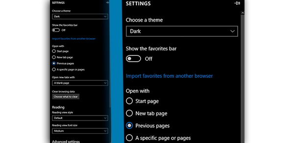 edge browser settings