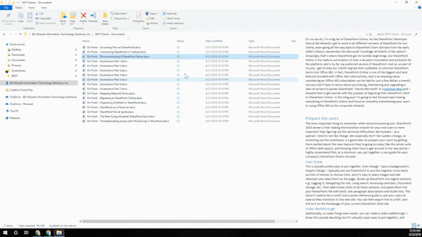 synced SharePoint library