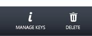 Manage keys and delete