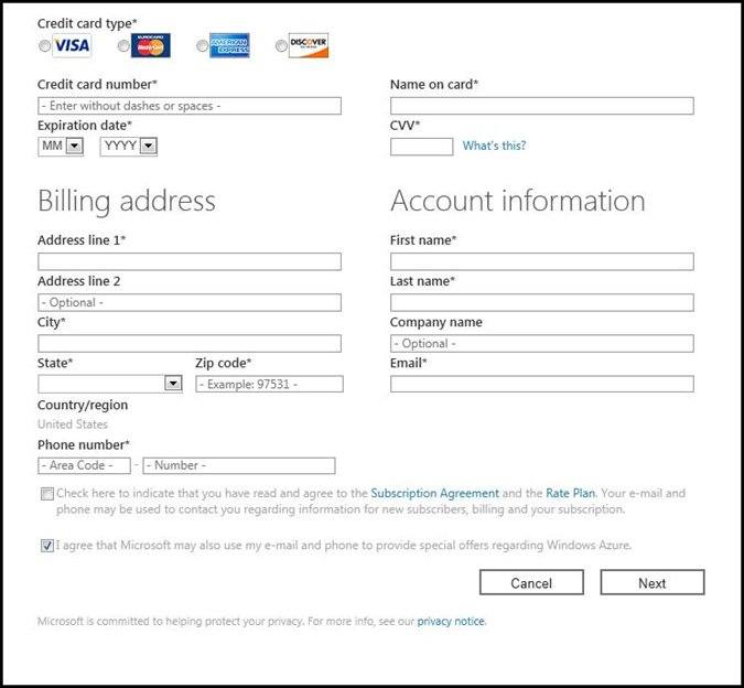 billing information
