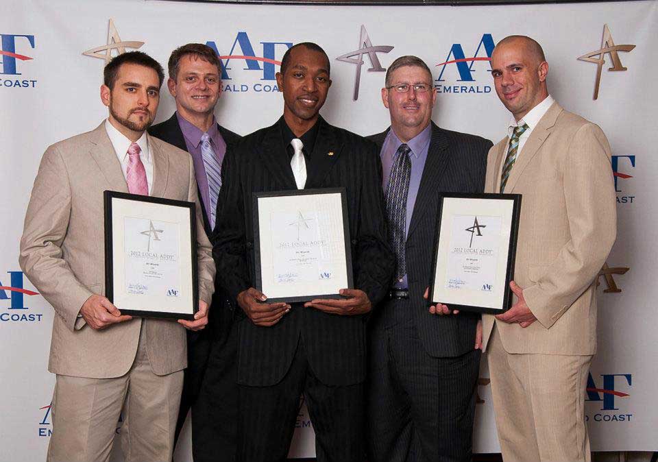 Steven, JD, and Mike with their ADDY awards