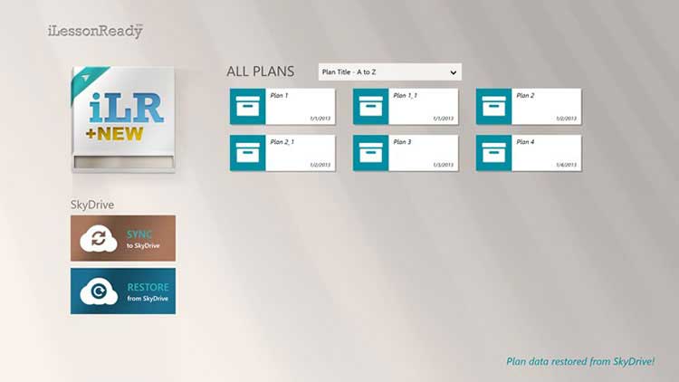 iLesson Home Screen