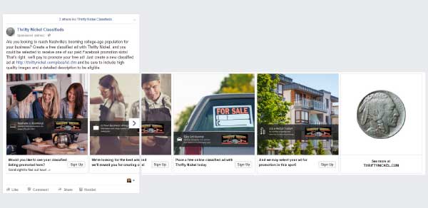 Thrifty Nickel Facebook Ad Campaign